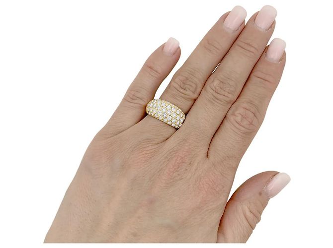 Autre Marque Anello in oro giallo con diamanti a forma di cuscino. - vista 5