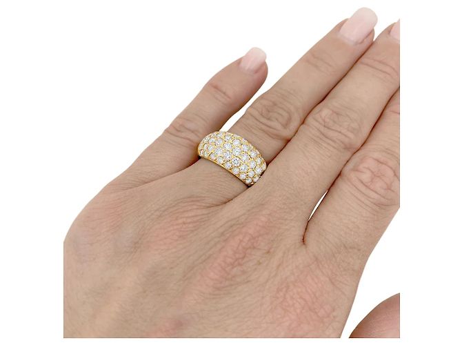 Autre Marque Anello in oro giallo con diamanti a forma di cuscino. - vista 6
