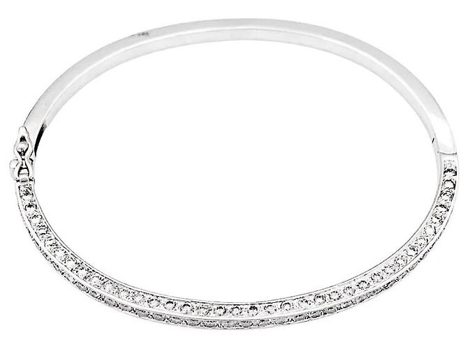 Autre Marque Bracciale rigido, oro bianco e diamanti. - vista 3