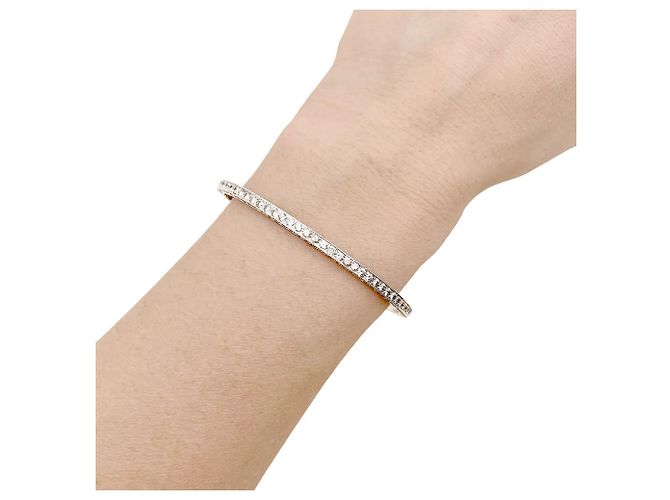 Autre Marque Bracciale rigido, oro bianco e diamanti. - vista 6