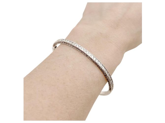 Autre Marque Bracciale rigido, oro bianco e diamanti. - vista 7