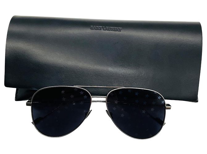Occhiali da sole aviator Super Stars in titanio argento Saint Laurent - vista 11