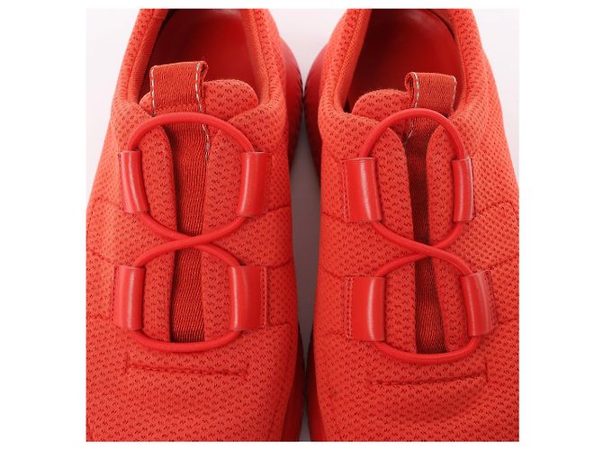 Hermès Leder x Mesh-Stoff Sneaker in Rot, Größe 42 EU Braun - Ansicht 13