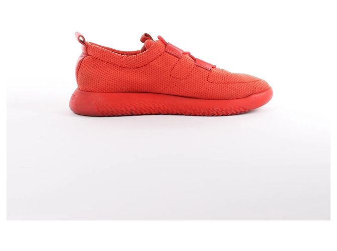 Hermès Leder x Mesh-Stoff Sneaker in Rot, Größe 42 EU Braun - Ansicht 3