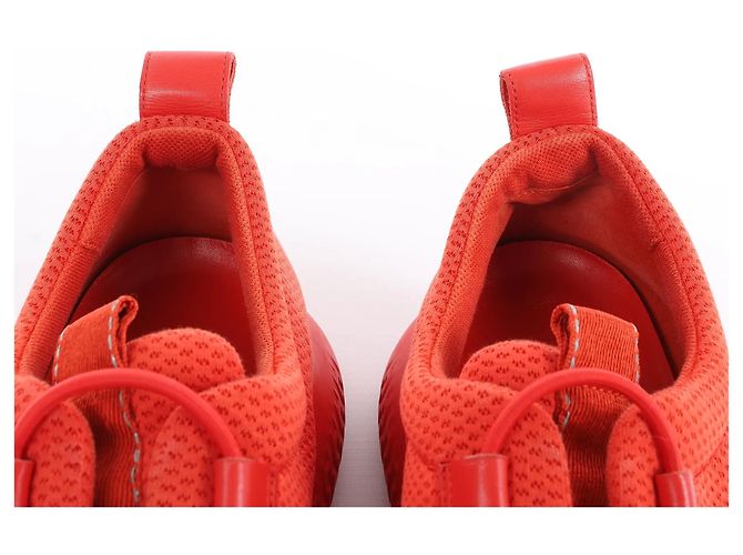 Hermès Leder x Mesh-Stoff Sneaker in Rot, Größe 42 EU Braun - Ansicht 6