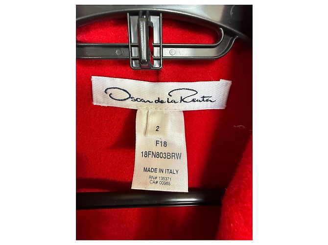 Abrigo de lana y cachemira rojo Oscar de la Renta Roja - vista 2