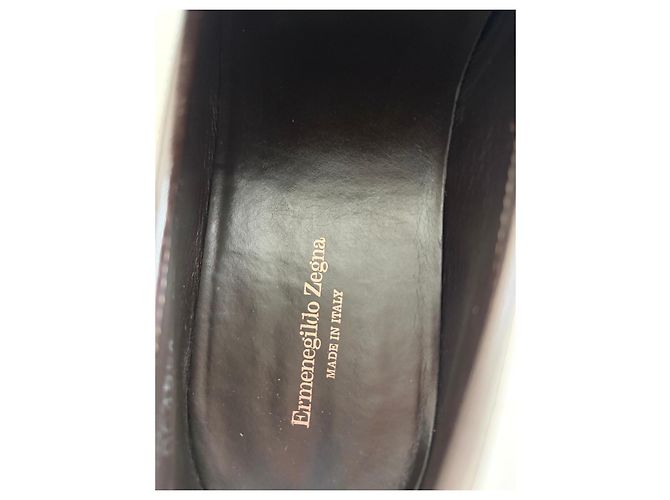 Mocassini in suede marrone Ermenegildo Zegna - vista 3