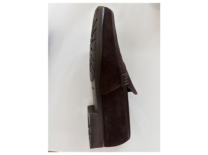 Mocassini in suede marrone Ermenegildo Zegna - vista 6