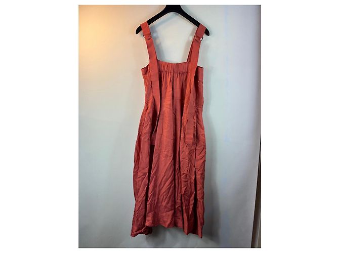 Autre Marque Vestido midi de viscosa naranja Lee Mathews - vista 2