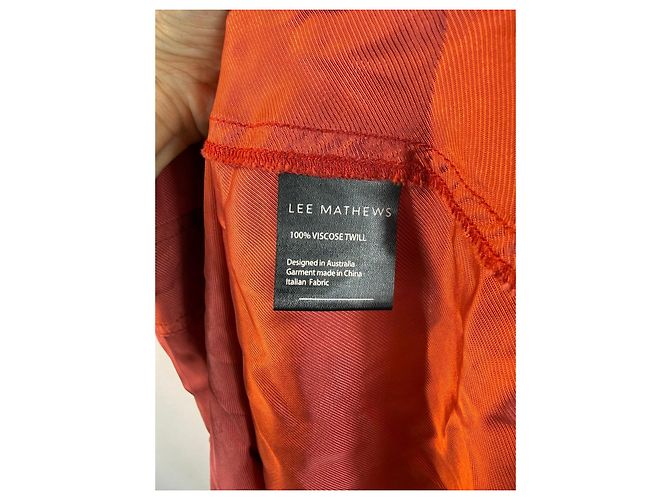 Autre Marque Vestido midi de viscosa naranja Lee Mathews - vista 3