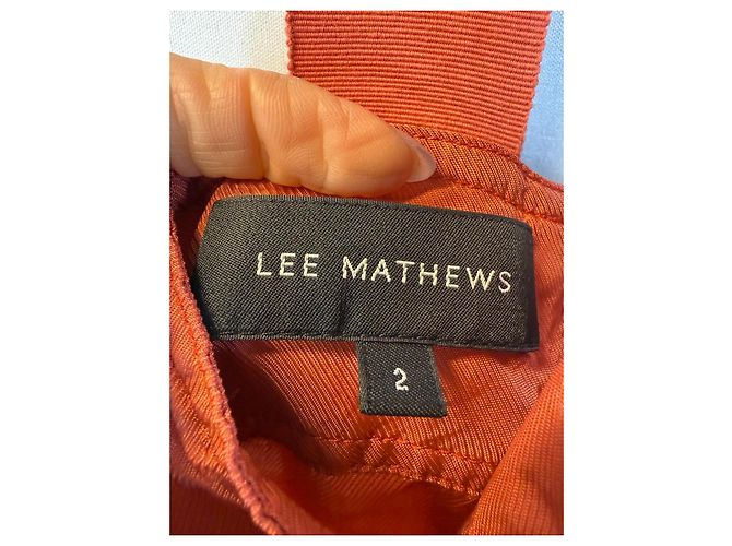 Autre Marque Vestido midi de viscosa naranja Lee Mathews - vista 4