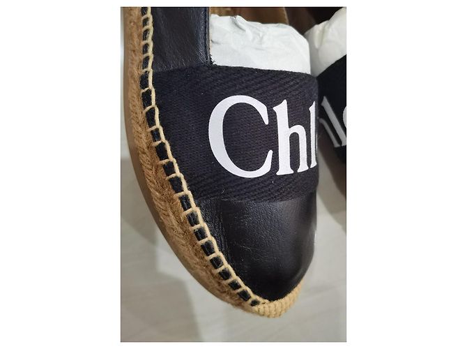 Chloé Woody Leder-Espadrilles - Ansicht 3