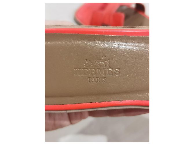 Sandali Hermès Oran in pelle verniciata rossa 36 Rosso - vista 7