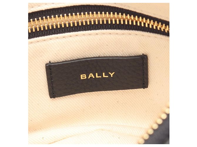 Borsa a Spalla in Tela e Pelle Bally Nero Bianco Crudo - vista 4