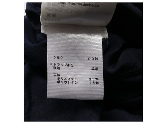 Vestido de seda y cuero Louis Vuitton Azul Azul marino - vista 4