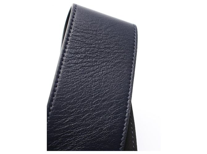 Vestido de seda y cuero Louis Vuitton Azul Azul marino - vista 6