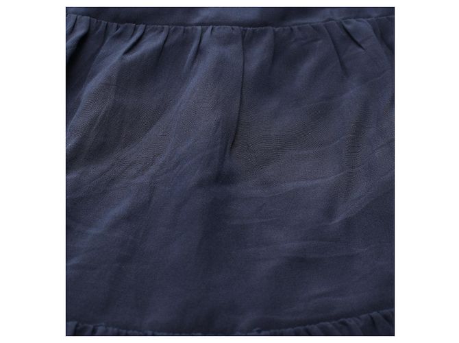 Vestido de seda y cuero Louis Vuitton Azul Azul marino - vista 7