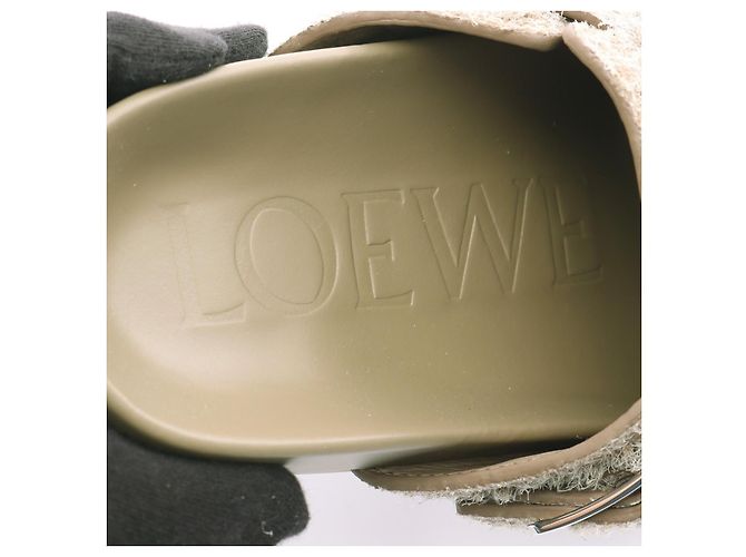 Mule in scamosciato Loewe Ease Buckle Beige - vista 5