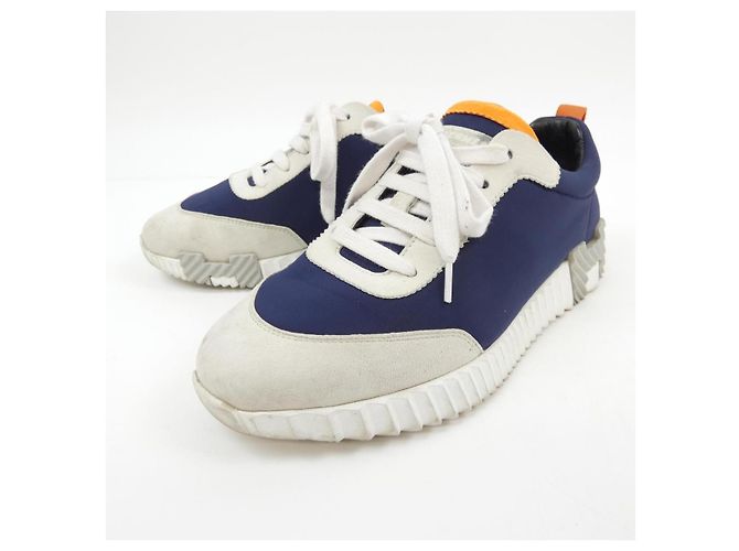 Hermès Sneakers in tela e suede Hermes 202143Z Blu Blu navy - vista 3