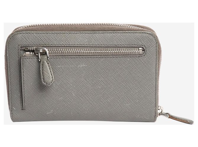 Prada Grey Saffiano zip wallet - view 2