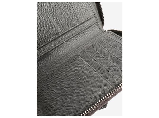 Prada Grey Saffiano zip wallet - view 6