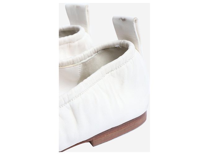 Céline Scarpe flat in pelle intrecciata bianca - taglia EU 37,5 Bianco - vista 5