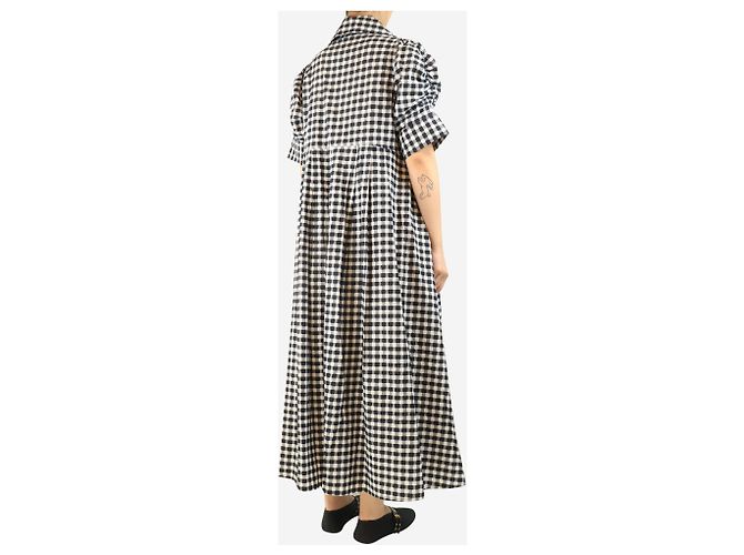 Autre Marque Schwarzes Gingham-Midikleid - Größe M - Ansicht 2