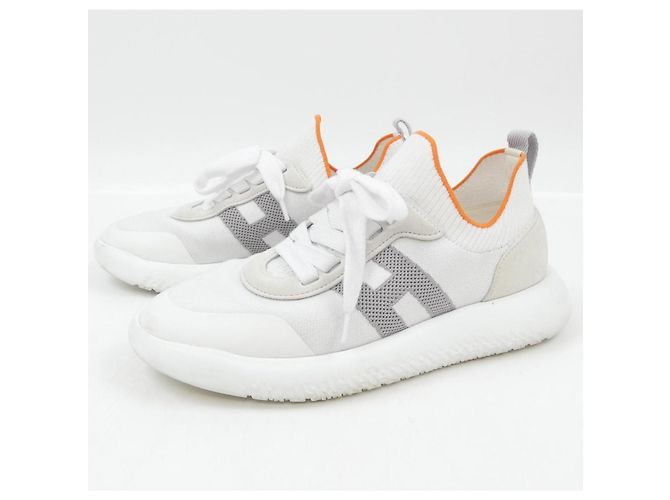 Sneakers Hermès Marrone Bianco - vista 3