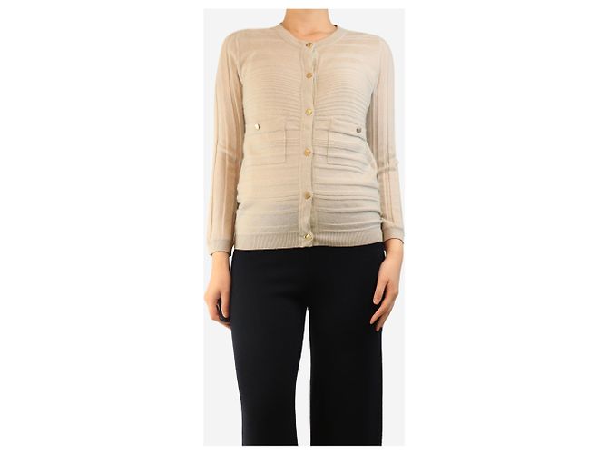 Chloé Cardigan in cashmere neutro - taglia S - vista 3