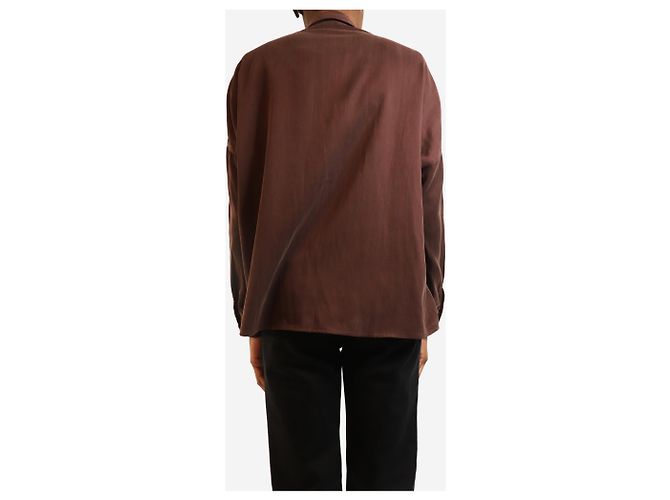 Sessun Camisa de satén marrón - talla XS Castaño - vista 2