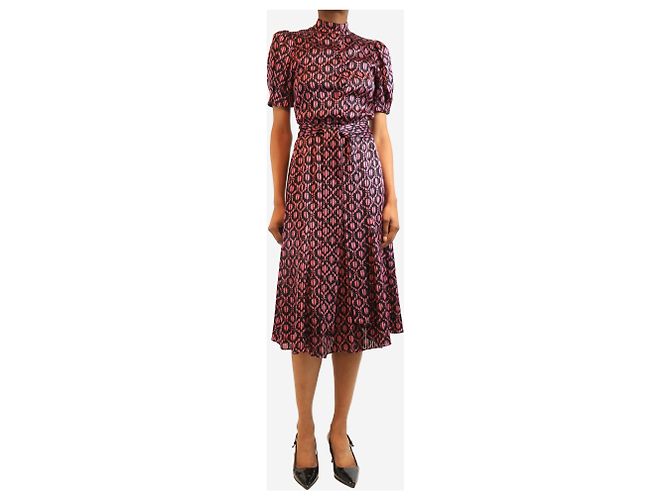 Alice + Olivia Abito maxi nero e rosa - taglia UK 12 - vista 3