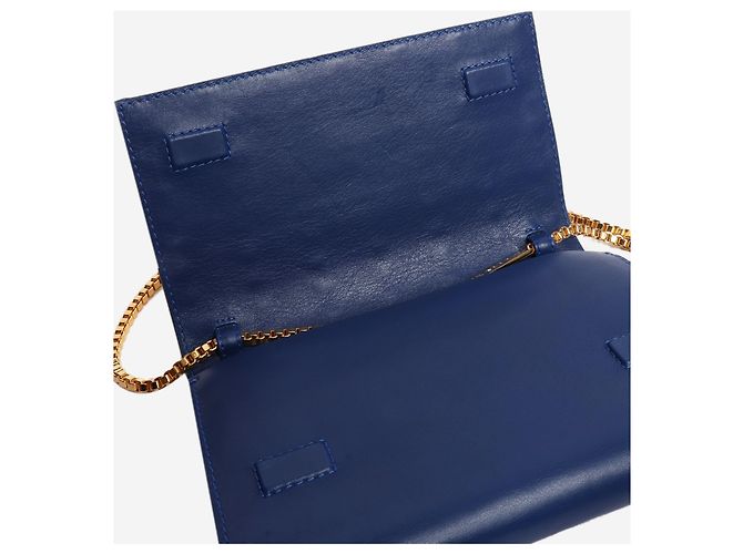 Elie Saab Portafoglio in pelle blu con catena - vista 11