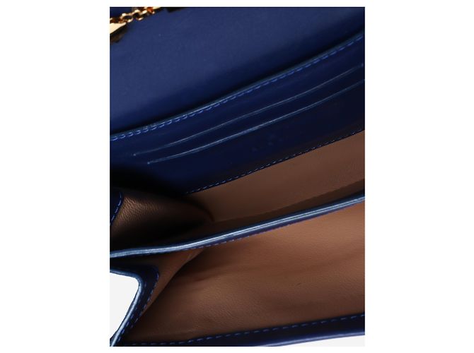 Elie Saab Portafoglio in pelle blu con catena - vista 8