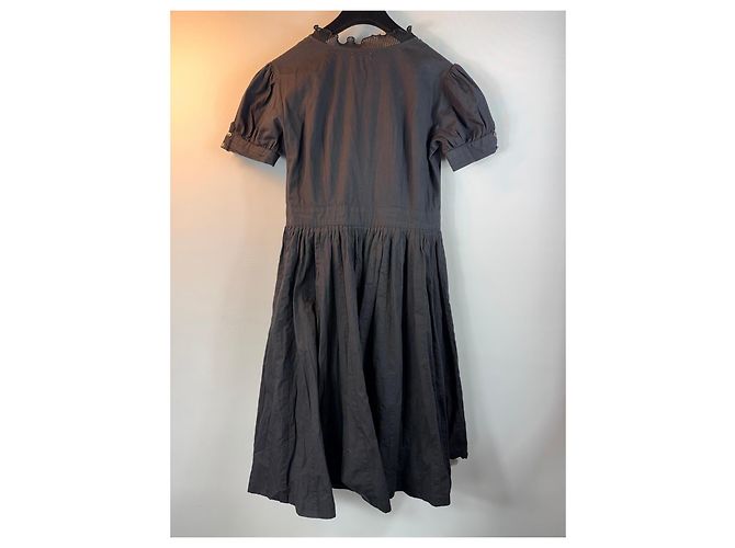 Vestido de algodón negro Galliano con volantes - vista 5