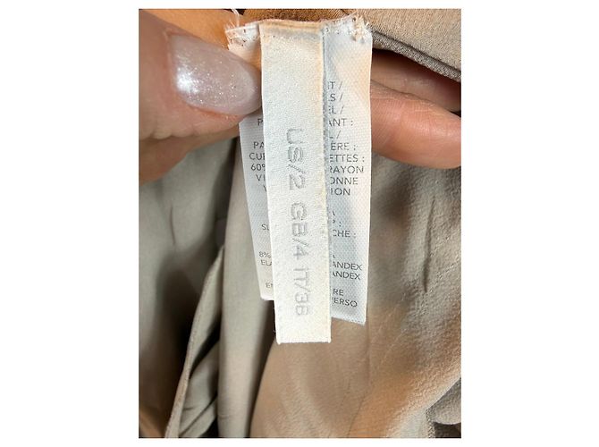 Camicia abito in seta beige Donna Karan - vista 3
