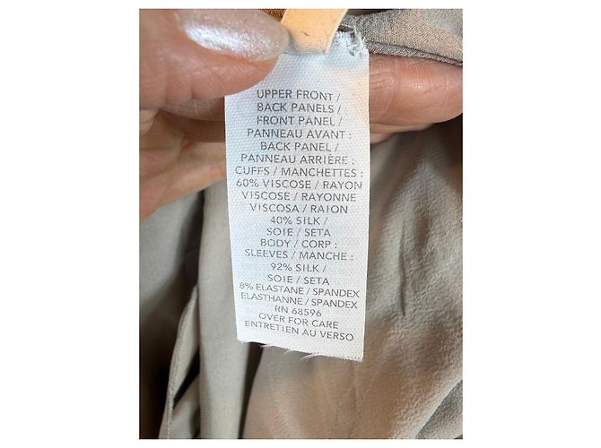 Camicia abito in seta beige Donna Karan - vista 4