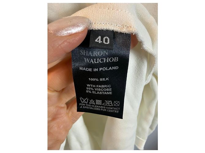 Autre Marque Weißes Seidenmischkleid von Sharon Wauchob - Ansicht 4