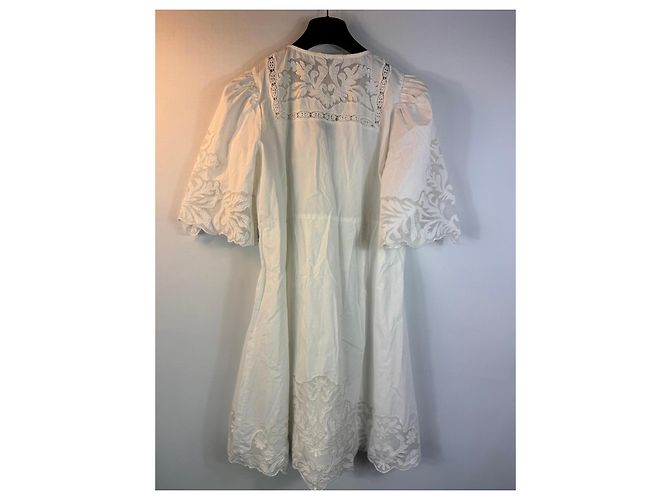 Vestido bordado de algodón blanco Sea New York - vista 4