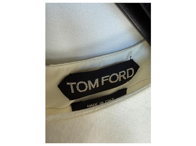 Blusa in acetato bianco e seta con zip Tom Ford - vista 2
