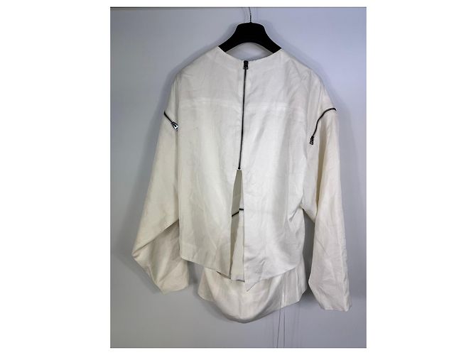 Blusa in acetato bianco e seta con zip Tom Ford - vista 3