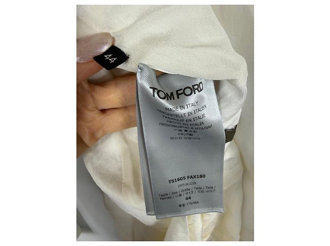 Blusa in acetato bianco e seta con zip Tom Ford - vista 4