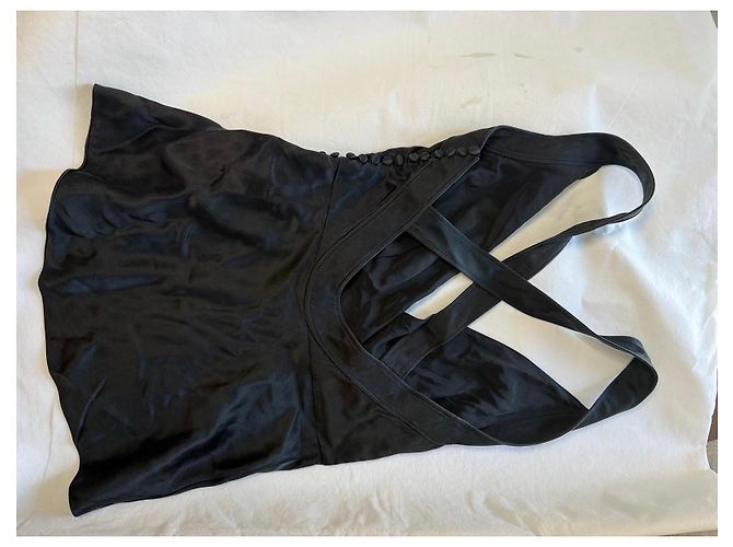 Top Halter de Seda Negra Khaite Negro - vista 2
