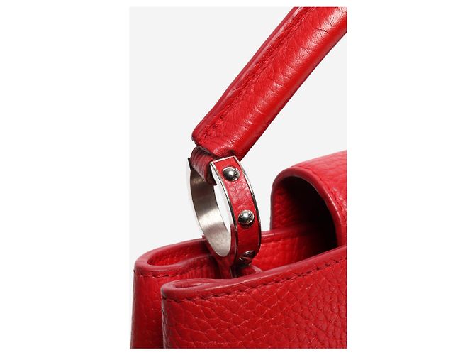 Louis Vuitton Borsa Capucines in pelle rossa - vista 7