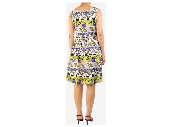 Prada Vestido blanco sin mangas estampado - talla UK 12 - vista 2