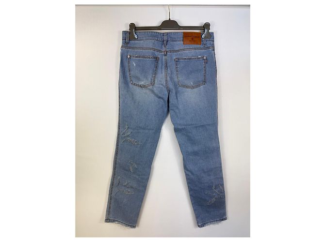 Jeans de denim azul claro Ermanno Scervino con bordado floral - vista 2