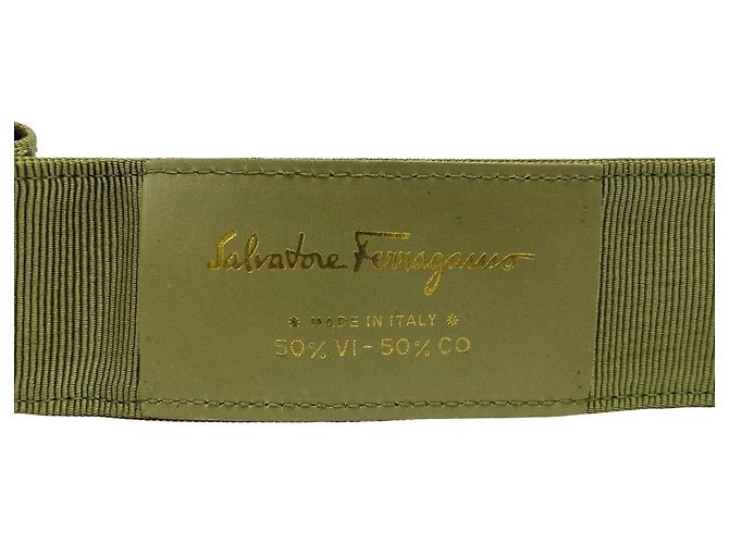 Salvatore Ferragamo Vara Schleifenlogo Gürtel Khaki - Ansicht 2