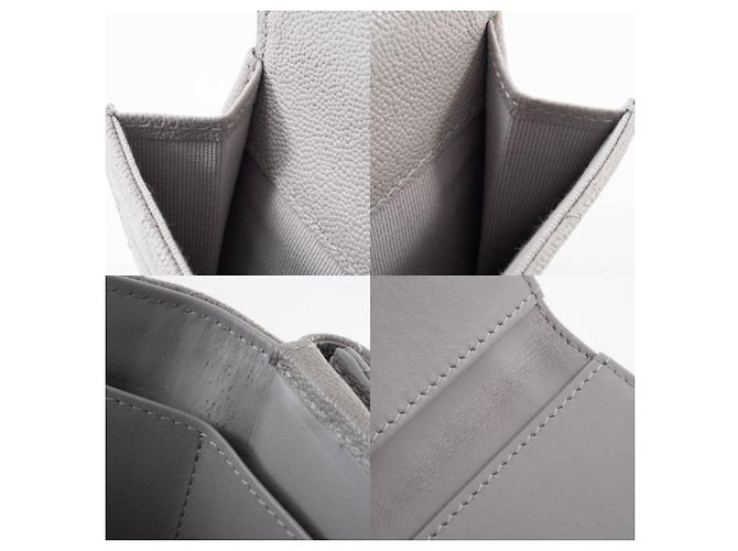 Billetera compacta de piel de caviar Chanel con tres pliegues Gris - vista 14