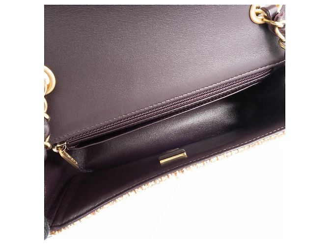 Bolsa de Ombro Chanel Matelassé em Tweed Marrom - vista 13