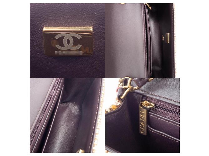 Bolsa de Ombro Chanel Matelassé em Tweed Marrom - vista 15