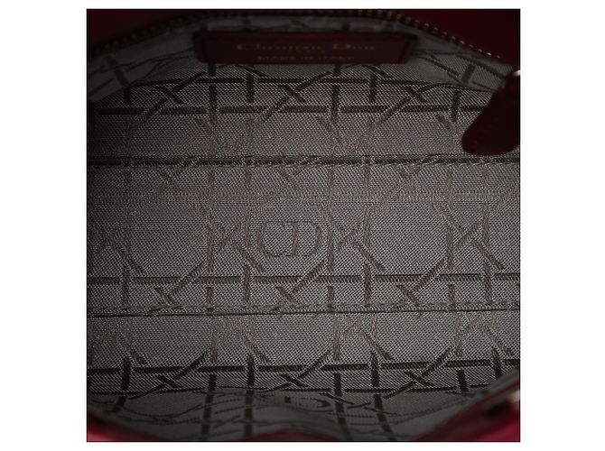 Dior Mini Cannage Lady Dior in agnello rosso Bordò - vista 4